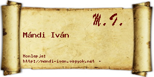 Mándi Iván névjegykártya